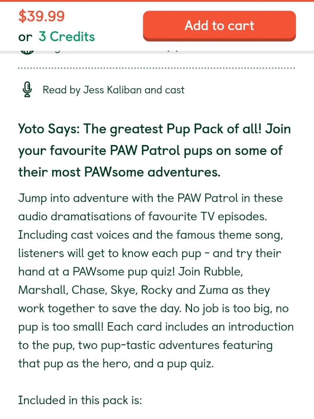 Paw Patrol 6 pack Yoto Cards Pup pack - Picture 6 of 7